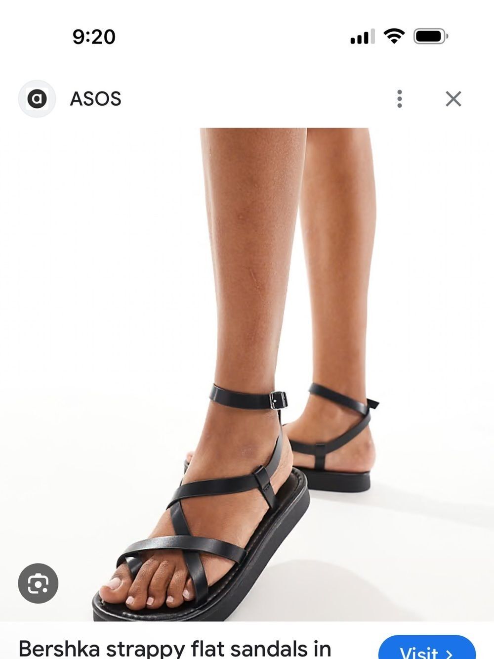 Bershka Black Minimalist Strappy Lace-Up Sandals Size 40